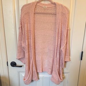 POL Pink Oversized Open Knit Cardigan